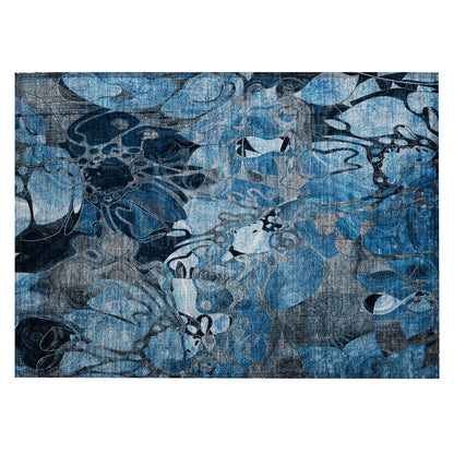 Tapis Chantille moderne à motif floral lavable en machine pour intérieur/extérieur