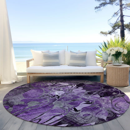 Tapis Chantille moderne à motif floral lavable en machine pour intérieur/extérieur