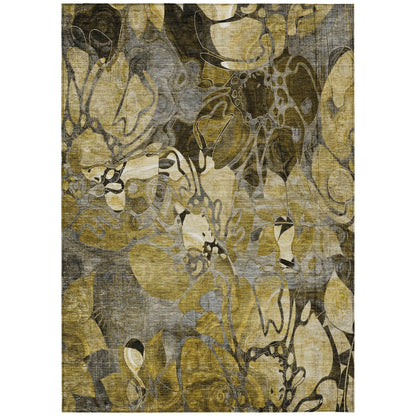 Tapis Chantille moderne à motif floral lavable en machine pour intérieur/extérieur