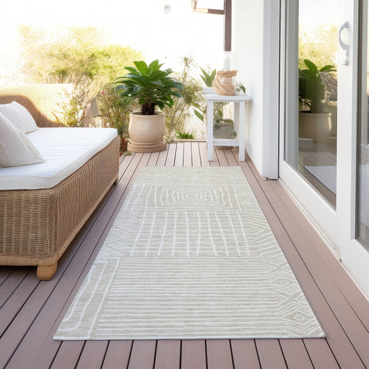 Tapis moderne en mosaïque Chantille lavable en machine pour intérieur/extérieur