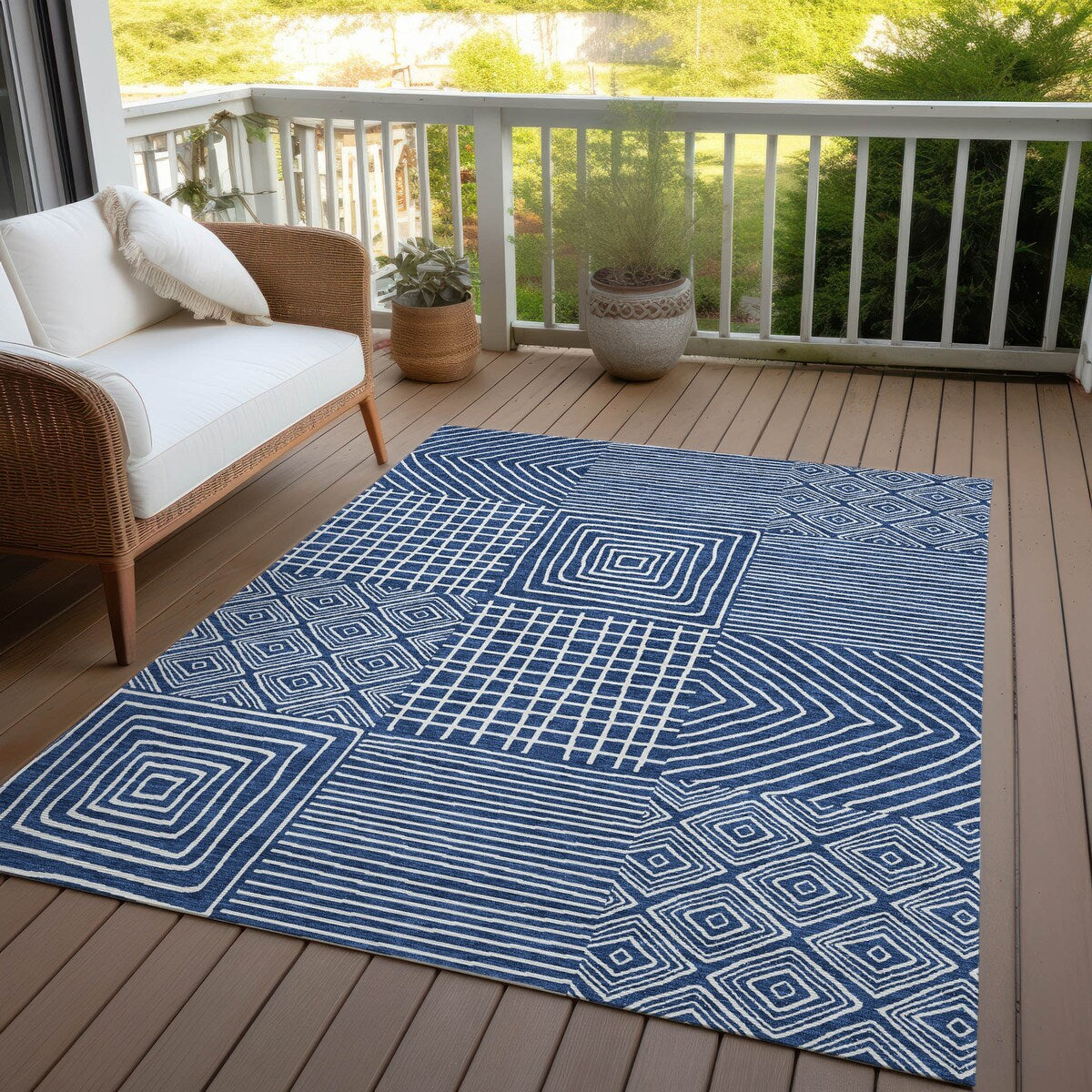 Tapis moderne en mosaïque Chantille lavable en machine pour intérieur/extérieur