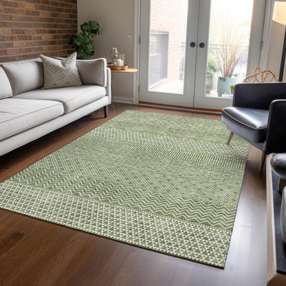 Tapis Chantille à rayures modernes, lavable en machine, pour intérieur et extérieur