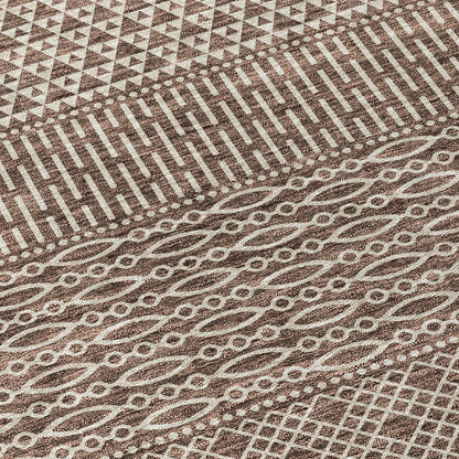 Tapis Chantille à rayures modernes, lavable en machine, pour intérieur et extérieur