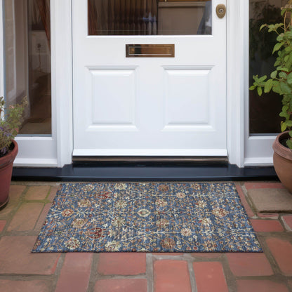 Tapis traditionnel Kashan Chantille lavable en machine pour intérieur/extérieur