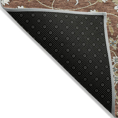 Tapis traditionnel KashanChantille lavable en machine pour intérieur/extérieur
