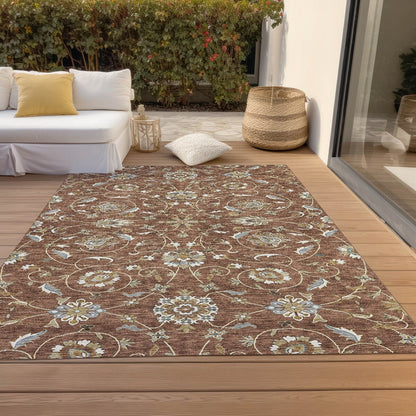 Tapis traditionnel KashanChantille lavable en machine pour intérieur/extérieur
