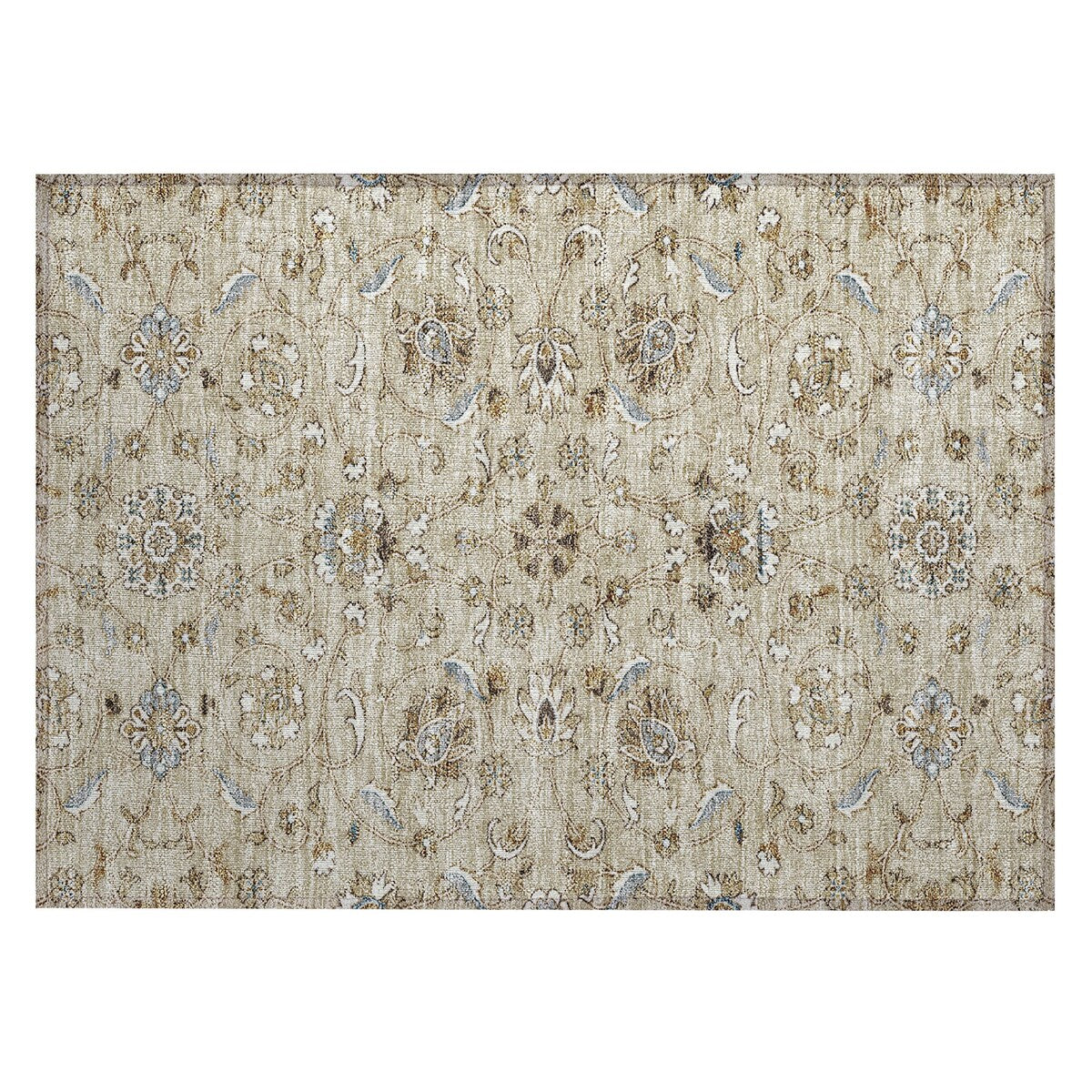Tapis traditionnel KashanChantille lavable en machine pour intérieur/extérieur