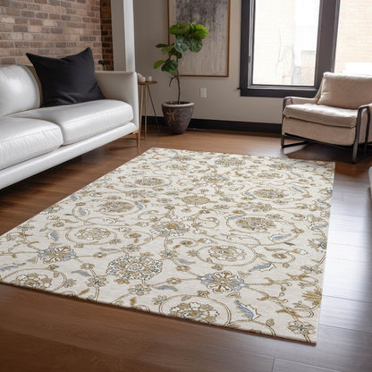 Tapis traditionnel KashanChantille lavable en machine pour intérieur/extérieur