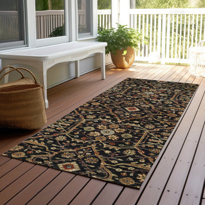 Tapis persan traditionnel en chantille lavable en machine pour intérieur/extérieur
