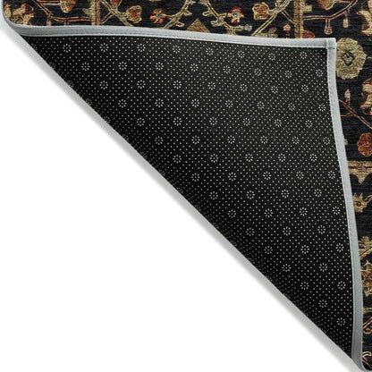 Tapis persan traditionnel en chantille lavable en machine pour intérieur/extérieur