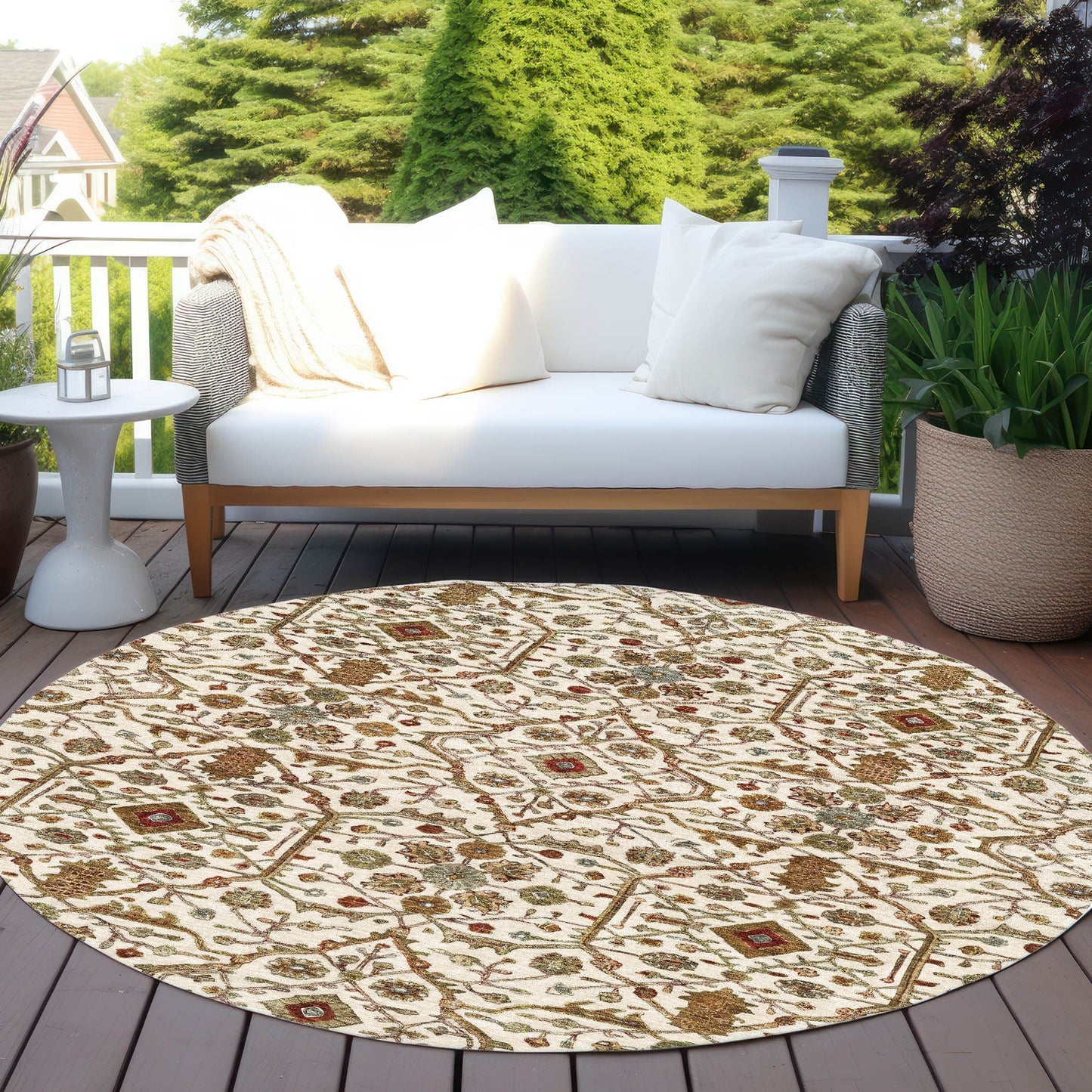Tapis persan traditionnel en chantille lavable en machine pour intérieur/extérieur