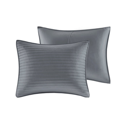 Collection de couettes et de courtepointes imprimées en seersucker 8 pièces Madison Park Anchorage