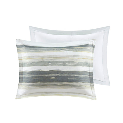 Collection de couettes et de courtepointes imprimées en seersucker 8 pièces Madison Park Anchorage