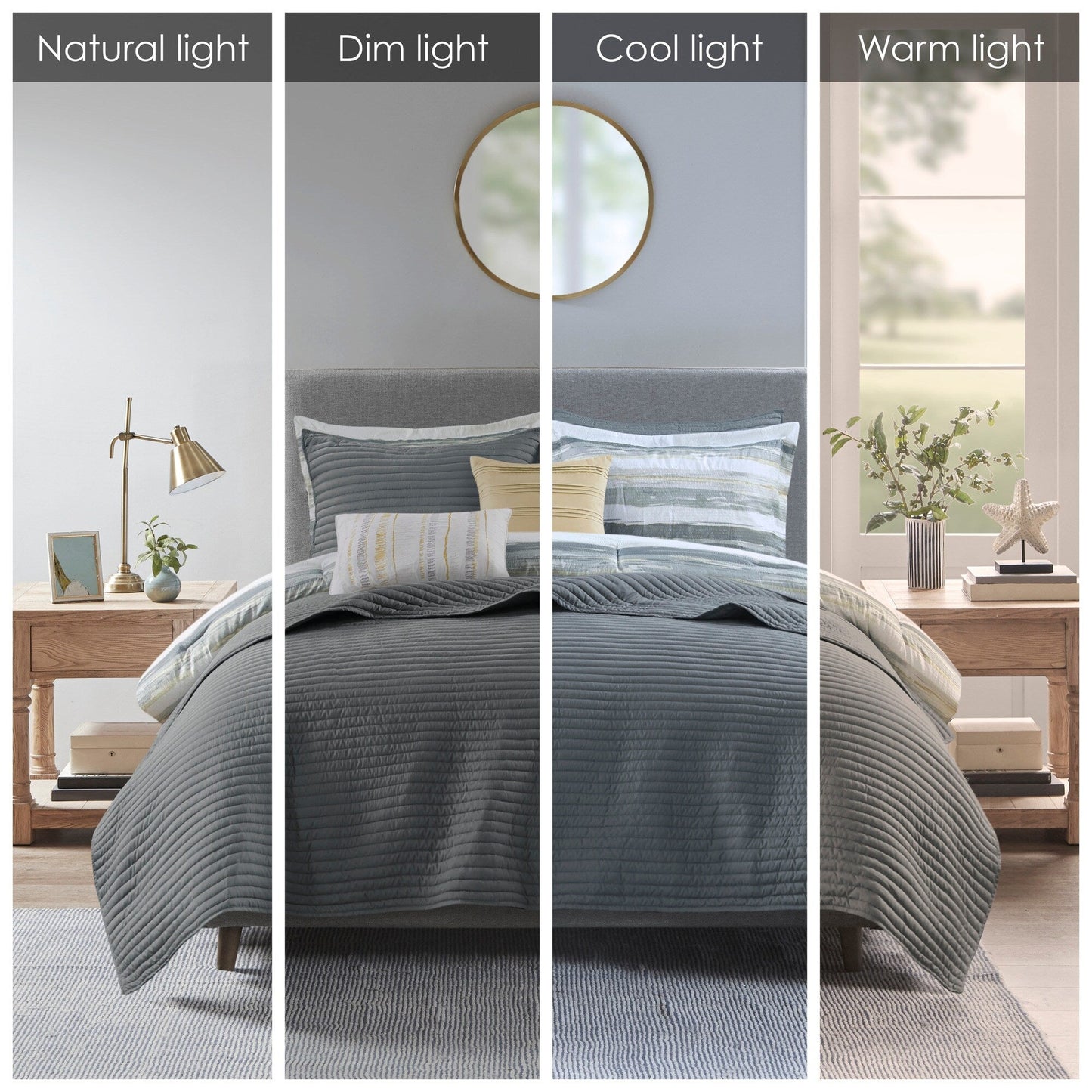 Collection de couettes et de courtepointes imprimées en seersucker 8 pièces Madison Park Anchorage