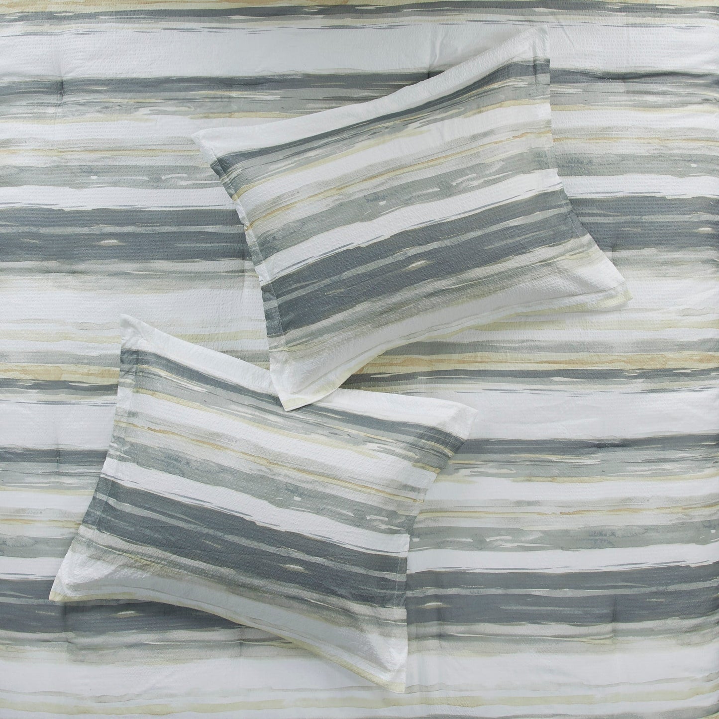 Collection de couettes et de courtepointes imprimées en seersucker 8 pièces Madison Park Anchorage