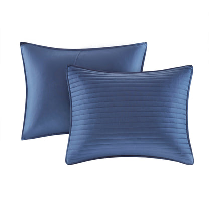 Collection de couettes et de courtepointes imprimées en seersucker 8 pièces Madison Park Anchorage