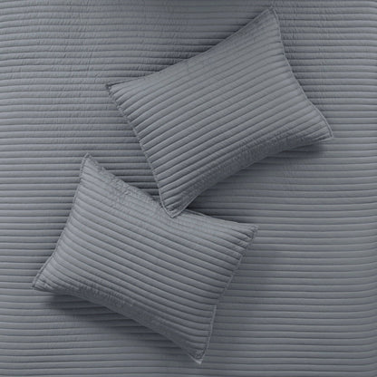 Collection de couettes et de courtepointes imprimées en seersucker 8 pièces Madison Park Anchorage