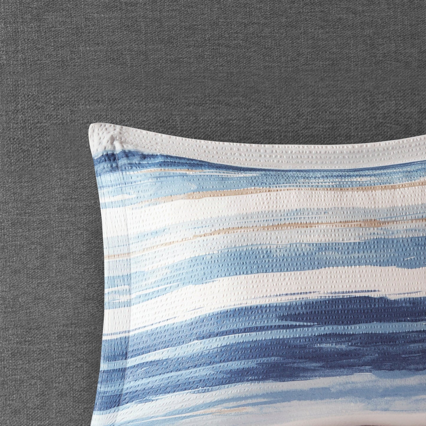 Collection de couettes et de courtepointes imprimées en seersucker 8 pièces Madison Park Anchorage