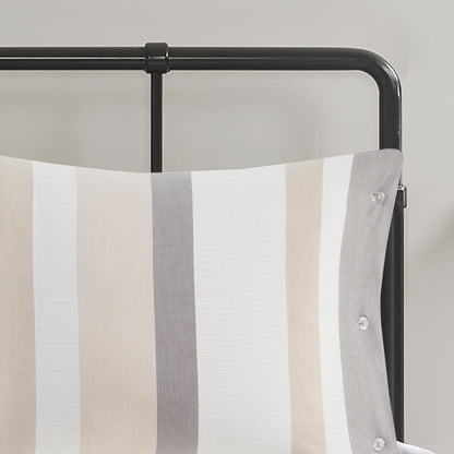 Ensemble de couette jacquard 5 pièces Madison Park Levi Blue/Naturel