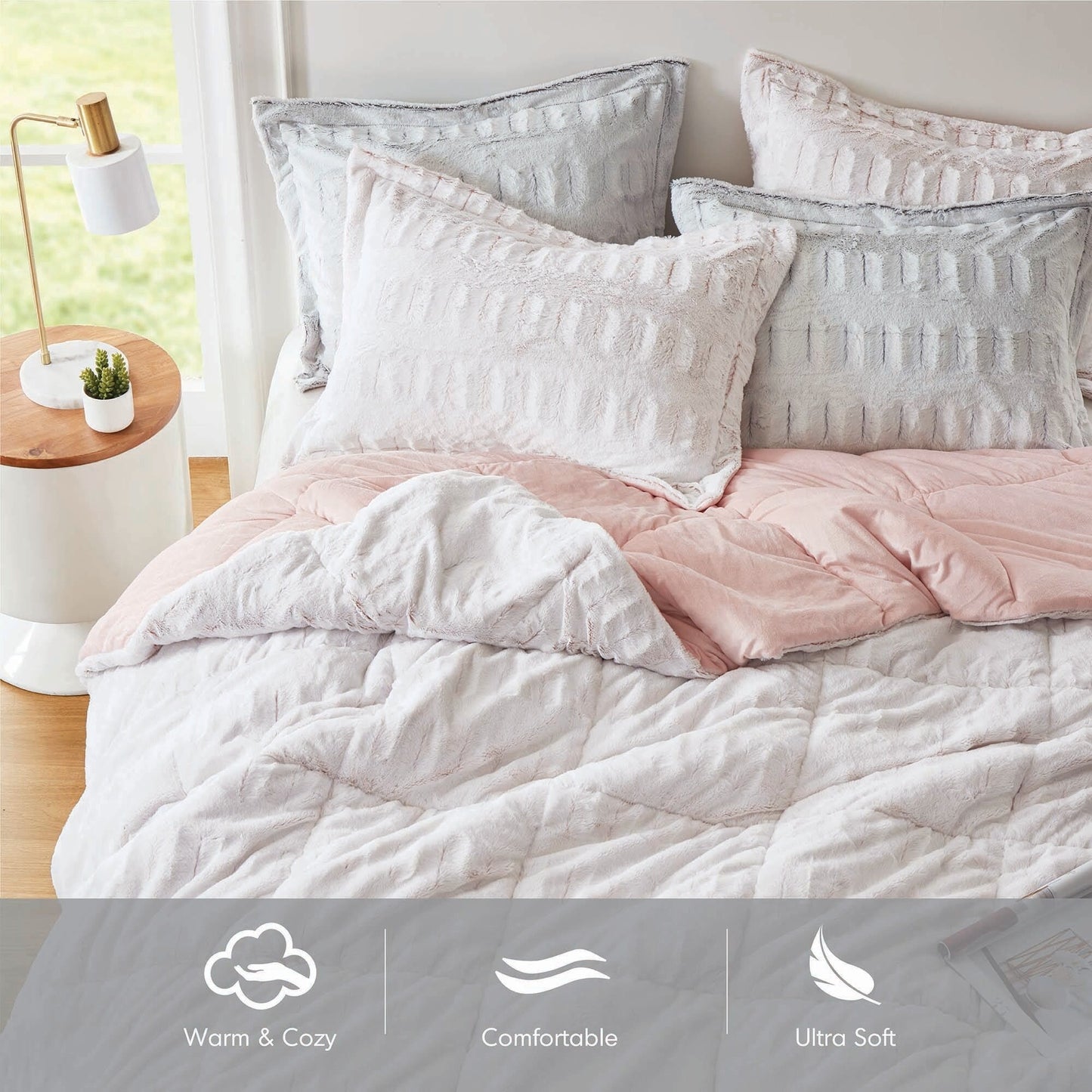 Ensemble de couette en fourrure longue imprimée Madison Park Margot