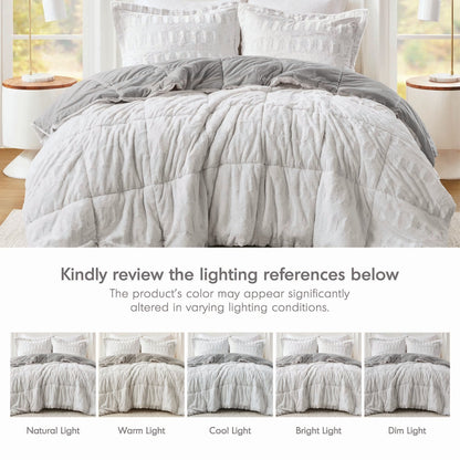 Ensemble de couette en fourrure longue imprimée Madison Park Margot