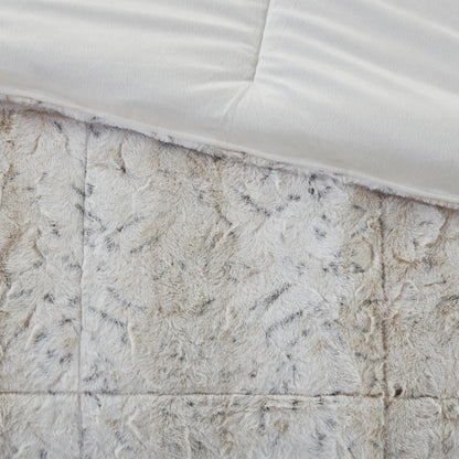 Madison Park Ensemble d'édredon en fausse fourrure Marselle