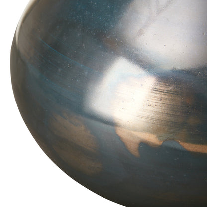 Ensemble de 3 vases décoratifs en verre bleu aurore et bronze Madison Park Signature