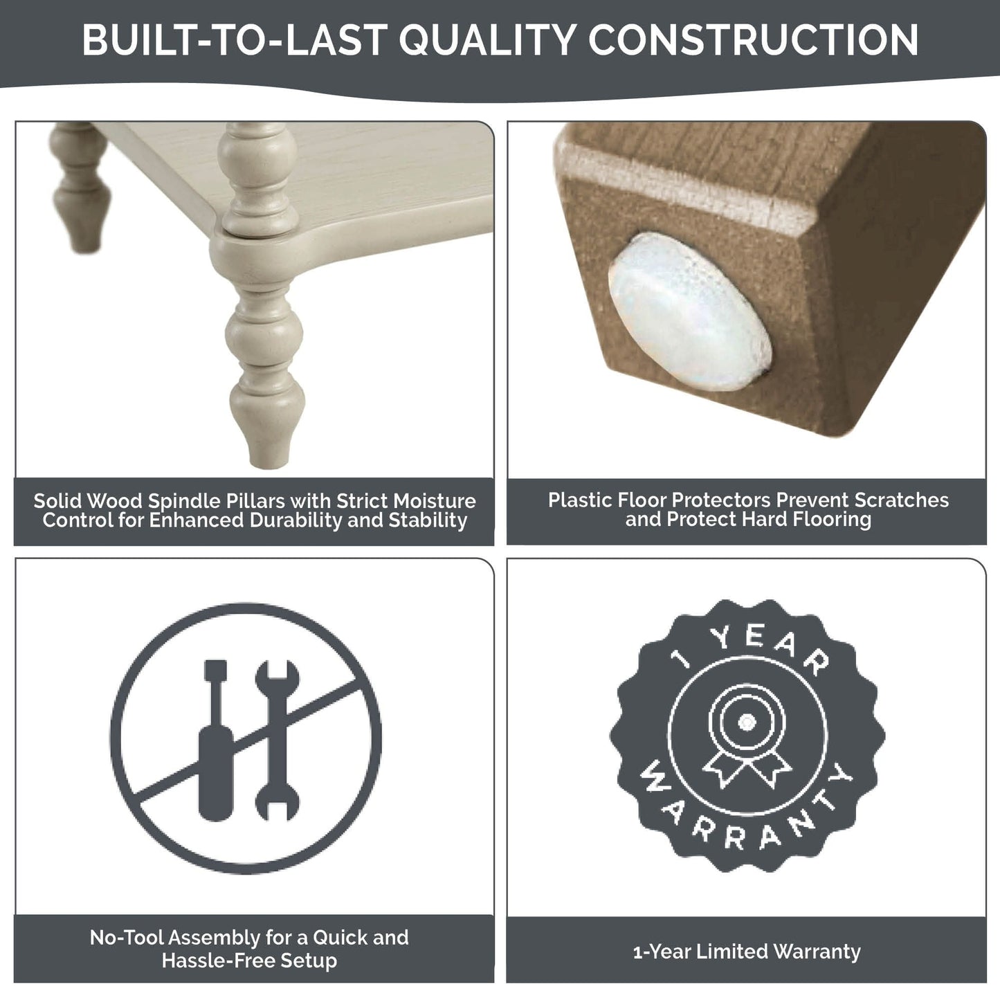 Table de chevet en bois tourné Beckett, signée Madison Park, avec tiroir et étagère.