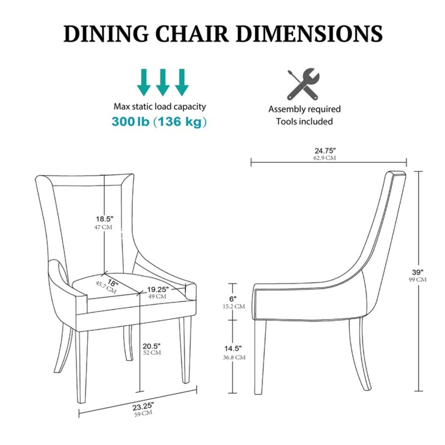 Chaises de salle à manger rembourrées Madison Park Signature Ultra avec pieds en bois (lot de 2) - Non disponible