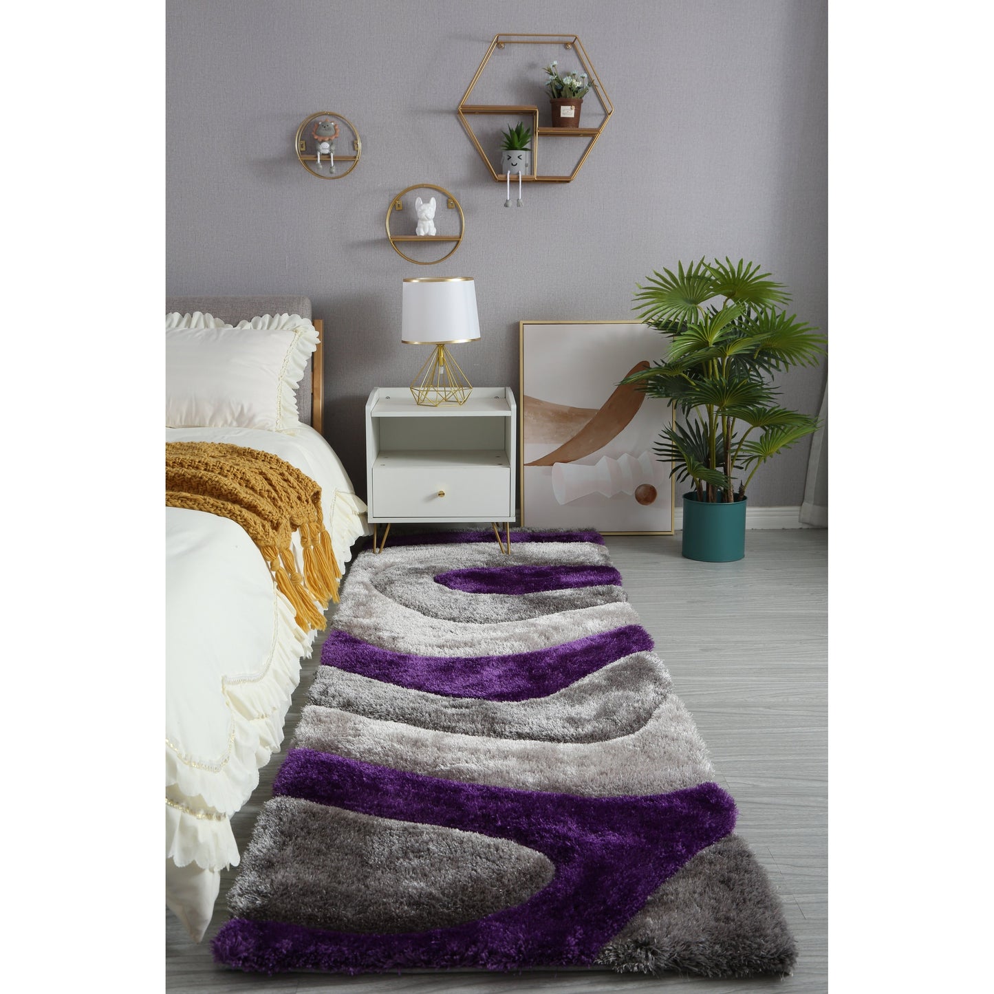 Tapis Mateos Shag à motif abstrait