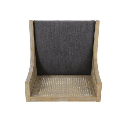 Chaises de salle à manger rembourrées en rotin et bois Maurers (lot de 2) par Christopher Knight Home