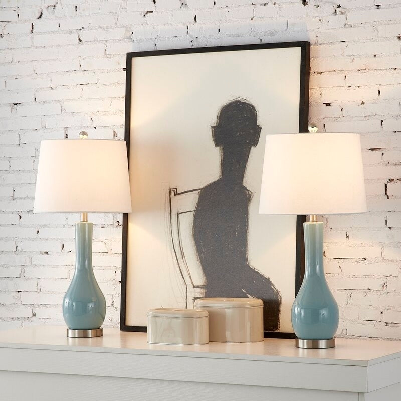 Ensemble de lampes de table en céramique 28,5 avec port USB (lot de 2)