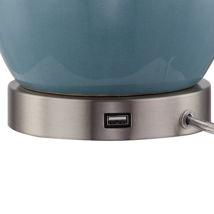 Ensemble de lampes de table en céramique 28,5 avec port USB (lot de 2)