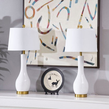 Ensemble de lampes de table en céramique 28,5 avec port USB (lot de 2)