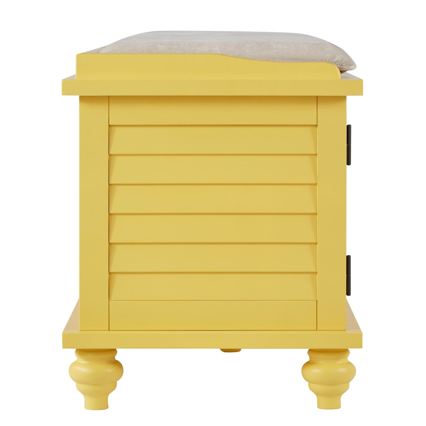 Banc de rangement à porte persienne avec coussin en velours Maybelle par iNSPIRE Q Classic