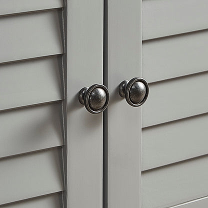 Banc de rangement à porte persienne avec coussin en velours Maybelle par iNSPIRE Q Classic