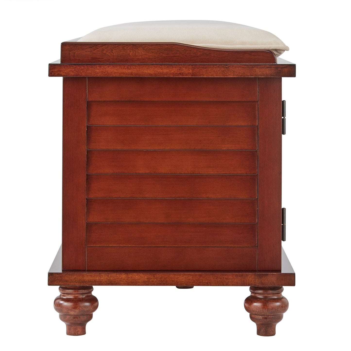 Banc de rangement à porte persienne avec coussin en velours Maybelle par iNSPIRE Q Classic