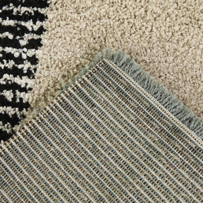 Tapis à poils longs Merrill style moderne du milieu du siècle, color block