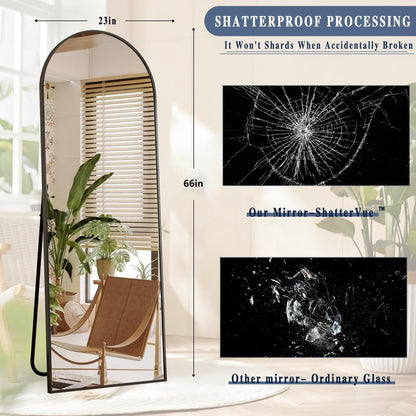 Miroir sur pied en métal arqué, miroir pleine longueur, miroir mural