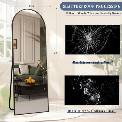 Miroir sur pied en métal arqué, miroir pleine longueur, miroir mural