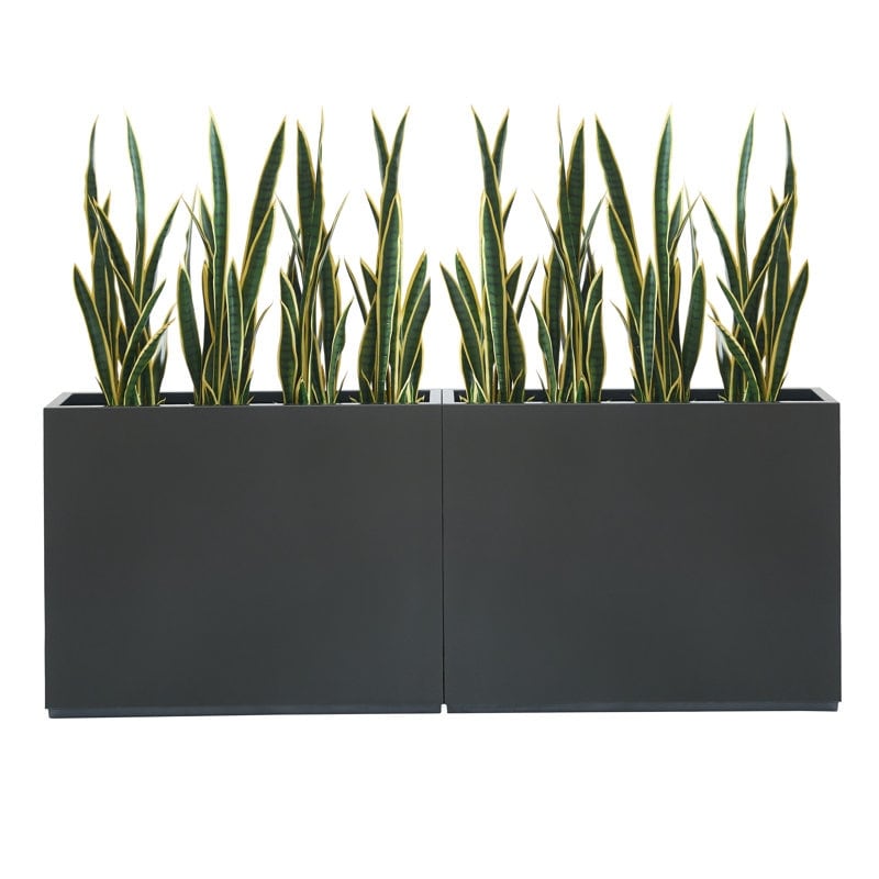 Jardinière métallique robuste pour plantes d'extérieur, 38 x 10 x 30 pouces (96,5 x 25,5 x 76 cm) avec séparateur en métal - 38 x 30 x 10