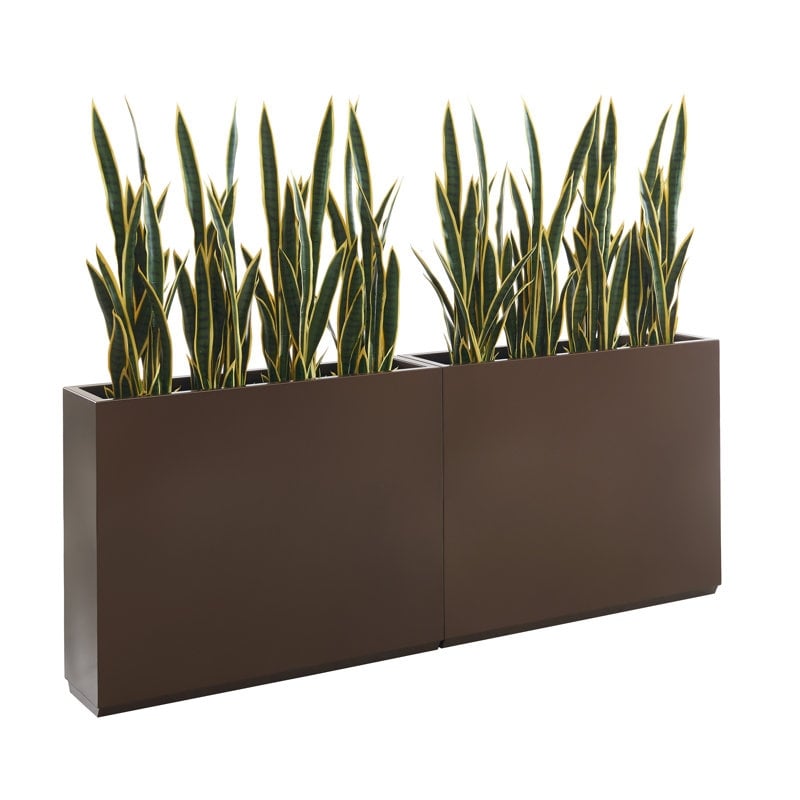 Jardinière métallique robuste pour plantes d'extérieur, 38 x 10 x 30 pouces (96,5 x 25,5 x 76 cm) avec séparateur en métal - 38 x 30 x 10