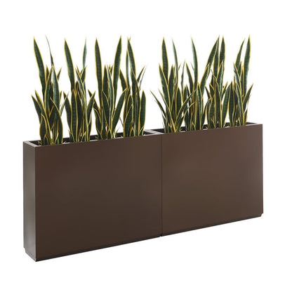 Jardinière métallique robuste pour plantes d'extérieur, 38 x 10 x 30 pouces (96,5 x 25,5 x 76 cm) avec séparateur en métal - 38 x 30 x 10