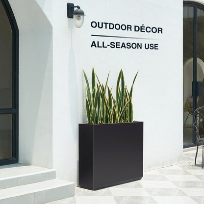 Jardinière métallique robuste pour plantes d'extérieur, 38 x 10 x 30 pouces (96,5 x 25,5 x 76 cm) avec séparateur en métal - 38 x 30 x 10