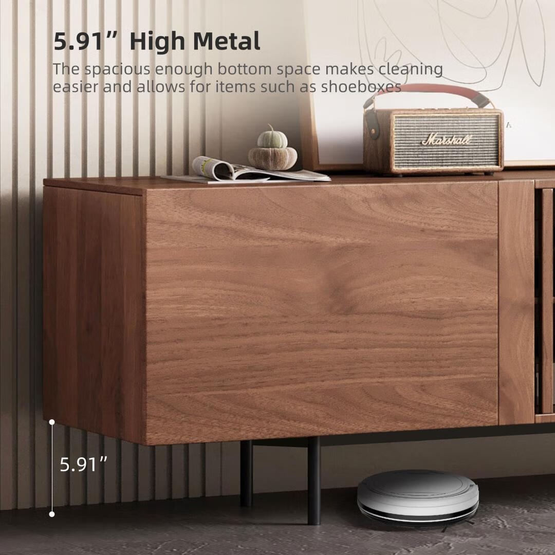 Meuble TV de style moderne du milieu du siècle avec 4 portes de rangement, compatible avec les téléviseurs jusqu'à 100 pouces, centre de divertissement pour le salon