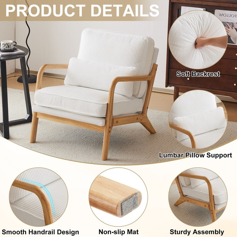 Fauteuil d'appoint rembourré de style moderne du milieu du siècle