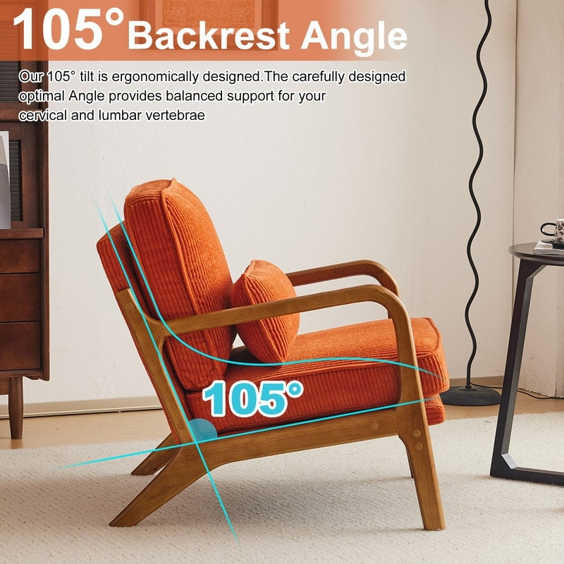 Fauteuil d'appoint rembourré de style moderne du milieu du siècle