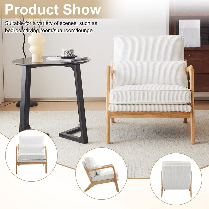 Fauteuil d'appoint rembourré de style moderne du milieu du siècle