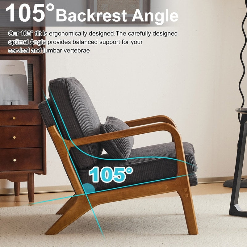 Fauteuil d'appoint rembourré de style moderne du milieu du siècle