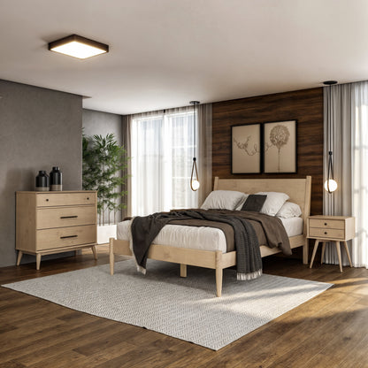 Lit à panneaux de style Mid-Century